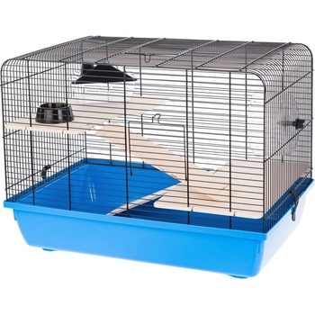 INTER-ZOO Pet Products Клетка за гризачи REX II + WOOD 58 x 38 x 43 см СИНЯ