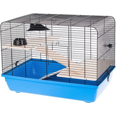 INTER-ZOO Pet Products Клетка за гризачи REX II + WOOD 58 x 38 x 43 см СИНЯ