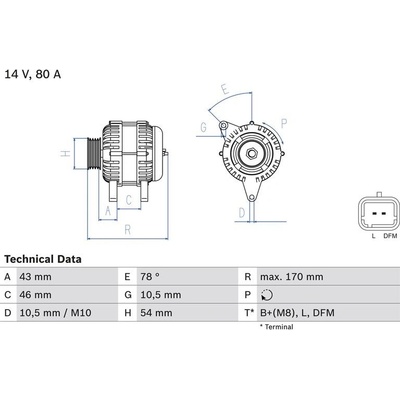 BOSCH 0 986 049 410 generátor (0986049410)