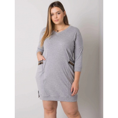 Mikinové šaty s vreckami RV-SK-6836.55P gray