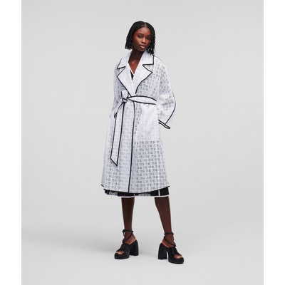 Karl Lagerfeld KL Embroidered Lace Coat bílý