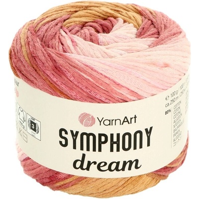 YarnArt Symphony Dream 3104 ružová s hnedou