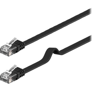 MicroConnect V-UTP6005S-FLAT UTP CAT6, 0.5m, černý