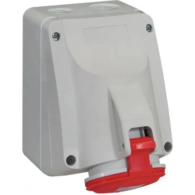 Legrand КОНТАКТ ЗА ОТКРИТ МОНТАЖ ip44 2p+e, 32a 380/415v legrand - СИВ/ЧЕРВЕН (3245065552584)