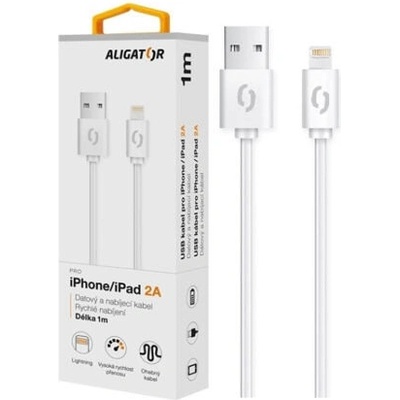 Aligator DAKA004 2A iPhone lightning, 1m, bílý
