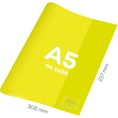 Junior Obal na sešit A5 PVC 306x217 mm Neon Color průhledný žlutý