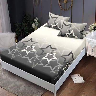 EmonaMall Долен чаршаф с ластик и две калъфки (за матрак 140x200) EmonaMall, 3 части - Модел S18274 (S18274-4444c8)