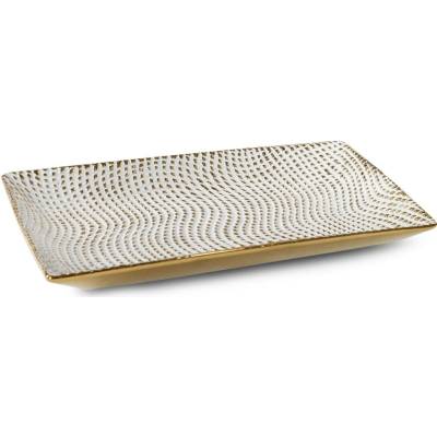 EUROFIRANY DEKORAČNÍ TALÍŘ VERDA 02 35 x 20 x 4 cm BÍLÝ