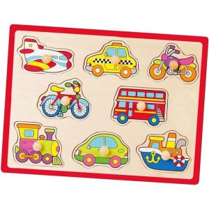 Viga Toys Плосък пъзел Viga - Транспортни средства (50016) - baby