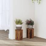 vidaXL Стойки за растения 2 бр старо дърво 10x10x18 см инженерно дърво (852886)