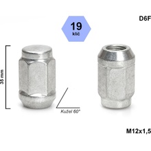 Kolová matice M12x1,5 kužel zavřená, klíč 19, D6F, výška 34 mm