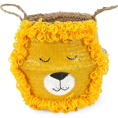 Compactor Жълта/естествена детска кошница за играчки от морска трева ø 30x28 cm Lion - Compactor (RAN11865)