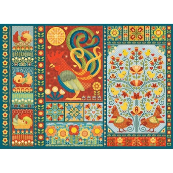 Cobble Hill - Puzzle Scandi Chicken Quilt - 1 000 piese