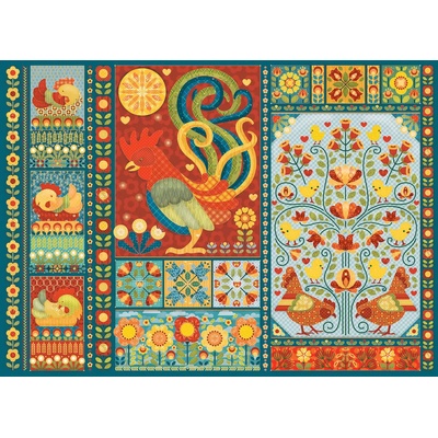 Cobble Hill - Puzzle Scandi Chicken Quilt - 1 000 piese