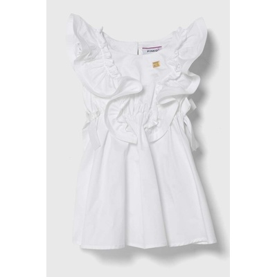 Pinko Up Детска памучна рокля Pinko Up в бяло къса разкроена (S4PIBGDR138)