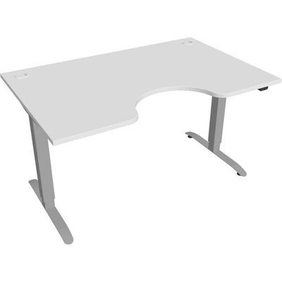 Hobis Office Pro psací stůl Motion MS ERGO 2 Šířka: 140 cm, Barva desky: bílá, Barva kovu: šedá RAL 9006 Šířka 120-180 cm / 27 barevných variant