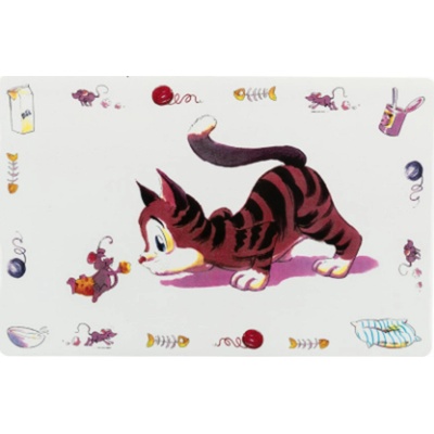 TRIXIE Feeding Mat Comic - Матирана подложка за купички за котки 44 /28 см