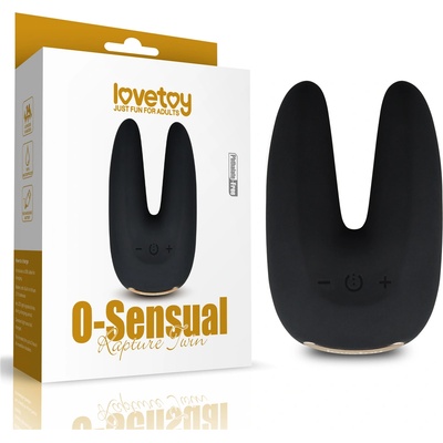Lovetoy O-Sensual Rapture Twin Clitoral or Nipple Vibrator Black