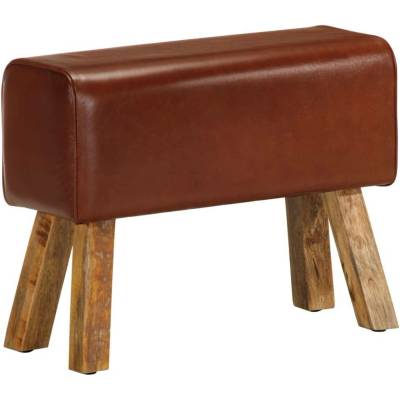 Emaga Lavice gymnastický kůň 58 cm pravá hnědá kůže a mangovník