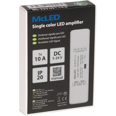 MCLED Zesilovač pro jednobarevné pásky 10A 5-24V ML-950.001.14.0