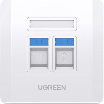 Ugreen Двойна стенна розетка за интернет връзка - Ugreen Dual Wall Socket Internet LAN Telephone RJ45 and RJ11 (бял) (80182)