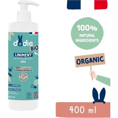 Dodie Organic Dětské čistící mléko na zadeček 400 ml