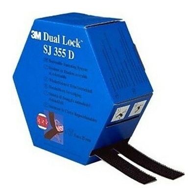 3M Dual-Lock™ Mini Pack SJ355D CF, čierny, šírka 25 mm, 2 x 5 m v krabičke
