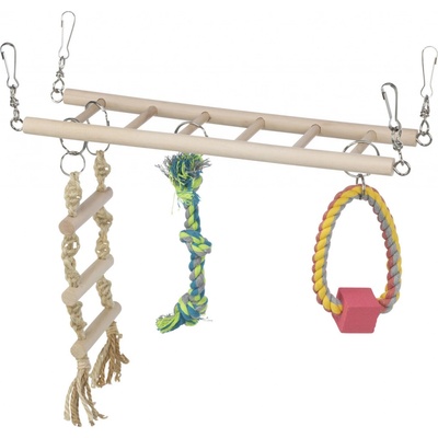 Trixie Suspension bridge rope ladder&toy hamster wood/rop 29 x 25 x 9 cm