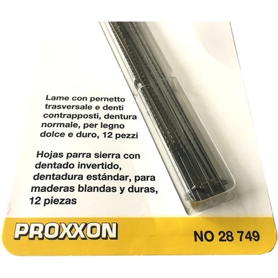PROXXON 28749 Pilové listy s kolíčkem obrácené ozubení střední 14 zubů