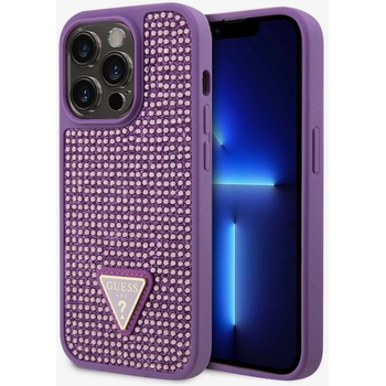 GUESS Метален капак с триъгълно лого с кристали за iPhone 15 Pro Purple Guess | Lilav | ЖЕНИ | UNI