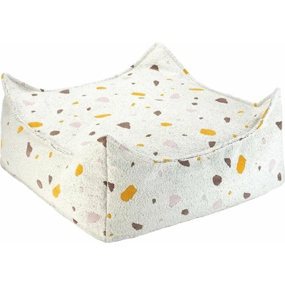 Wigiwama Terrazzo Square dětský sedací vak bílá 60 cm x 20 cm x 60 cm