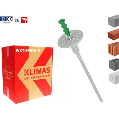 Klimas Wkret-Met 8x295mm - 100 ks - Fasádna skrutkovacia hmoždinka s kovovým tŕňom, WKTHERM-S