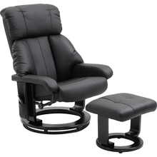 Goleto Masážne relaxačné kreslo KIPP so stoličkou čierna