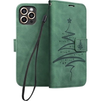 Púzdro Forcell MEZZO Book Apple Iphone 7 / 8 / SE 2020 zelený vánoční strom