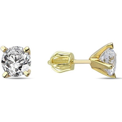 Lillian Vassago Zlatá náušnica zdobená zirkónom 3,5 mm, LLV98-GER166Š/01 Žltá