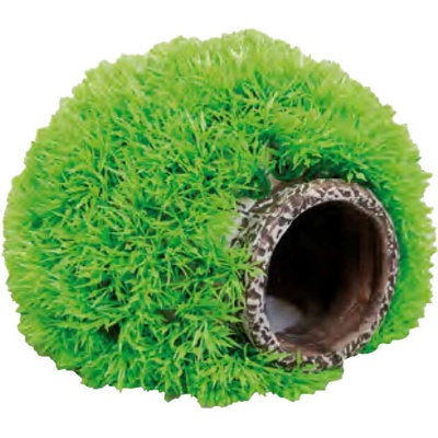 Flamingo Decor Mossball - Декорация за аквариуми, тревна топка с пещера, 15/11 см