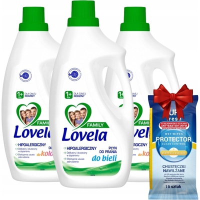 Lovela Family tekutý prací prostředek na barevné prádlo & Bílé Prádlo 3 x 1,85 l