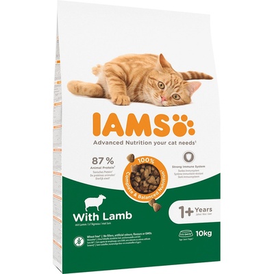 IAMS for Vitality Adult Cat Food with Lamb 10 kg