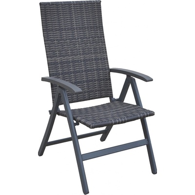 Asko Zahradní ratanové křeslo polohovatelné CALVIN šedá