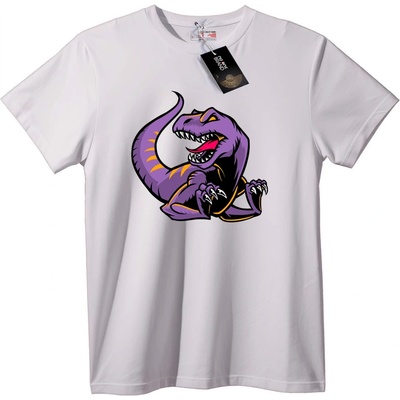 NOONEBRAND Тениска Лилав Т-Рекс Динозавър - 4XL, White