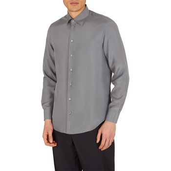 Image 1 of Giorgio Armani Риза EMPORIO ARMANI Men's Long-Sleeve Plain Shirt - Grigio