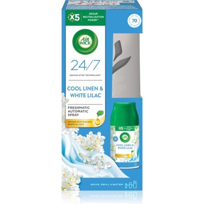 Air Wick Freshmatic Cool Linen & White Lilac автоматичен освежител за въздух с пълнител 250ml