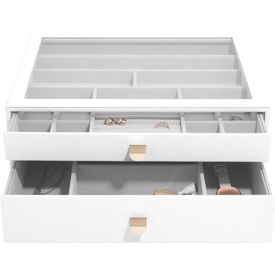 Stackers Ковчеже за бижута Stackers Pebble с 2 чекмеджета supersize бяло (76055)