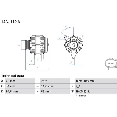 BOSCH 0 986 046 060 generátor (0986046060)