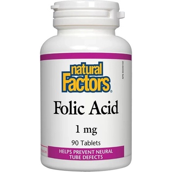 Natural Factors Folic Acid, 90 таблетки, Natural Factors