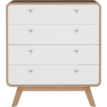 Støraa Бял/естествен висок скрин от декор от дъб 80x88 cm Caitlin - Støraa (5675252)