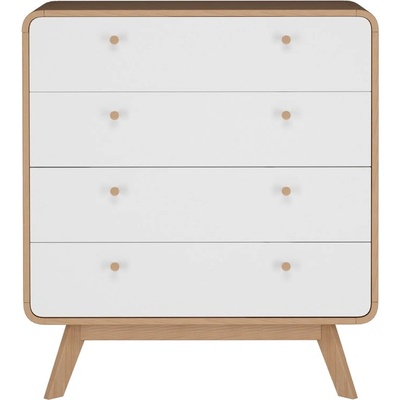 Støraa Бял/естествен висок скрин от декор от дъб 80x88 cm Caitlin - Støraa (5675252)