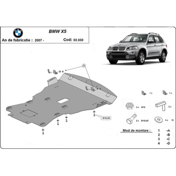 Scut Motor - Румъния Метална кора под двигател bmw x5 (e70) от 2007 до 2013 (73598)