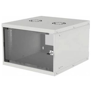 INTELLINET Hanging cabinet Intellinet BASIC, 6U, 540x400, Rack 19, glass door, FLATPACK, gray