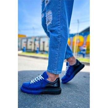 Chekich Мъжки обувки с връзки ch254 cbt - Сини с Черен #382113 (382113_Тъмносин)